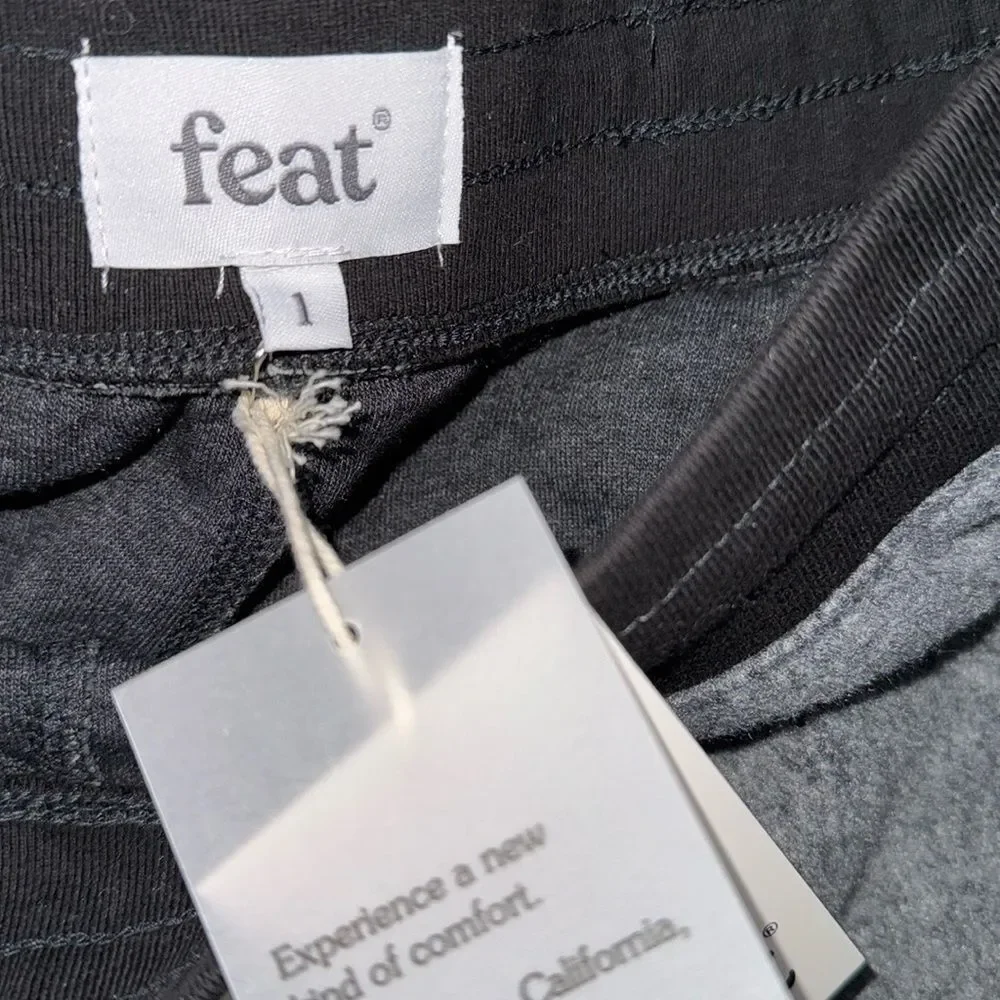 Feat BlanketBlend Shorts Hazel Black Grey Side Pockets Comfy Soft NWT Size 1